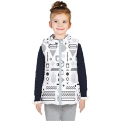 Pattern Hipster Abstract Form Geometric Line Variety Shapes Polkadots Fashion Style Seamless Kids  Hooded Puffer Vest by Salman4z