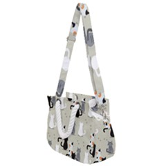 Cute Cat Seamless Pattern Rope Handles Shoulder Strap Bag by Salman4z