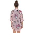 Cartoon Cute Valentines Day Doodle Heart Love Flower Seamless Pattern Vector Open Front Chiffon Kimono View2