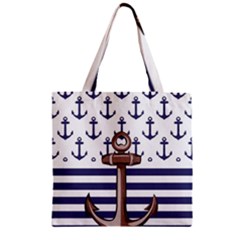 Anchor Background Design Zipper Grocery Tote Bag by Salman4z