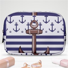 Anchor Background Design Make Up Pouch (small) by Salman4z