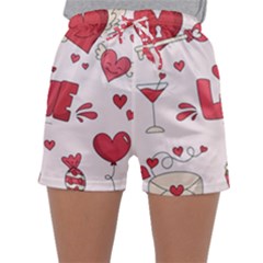 Hand Drawn Valentines Day Element Collection Sleepwear Shorts by Salman4z