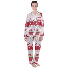 Hand Drawn Valentines Day Element Collection Women s Long Sleeve Satin Pajamas Set	 by Salman4z