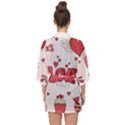 Hand Drawn Valentines Day Element Collection Half Sleeve Chiffon Kimono View2