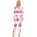 Hand Drawn Valentines Day Element Collection Womens  Long Sleeve Velvet Pocket Pajamas Set View1