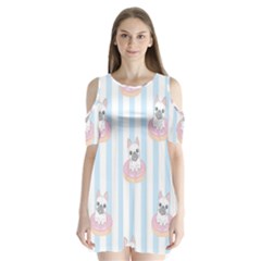 French Bulldog Dog Seamless Pattern Shoulder Cutout Velvet One Piece by Salman4z