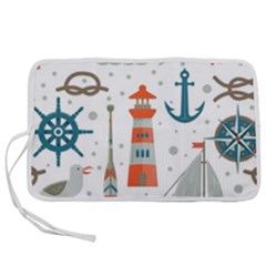 Nautical Elements Pattern Background Pen Storage Case (s) by Salman4z