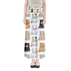 Cat Kitten Seamless Pattern Full Length Maxi Skirt by Salman4z