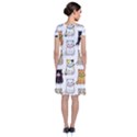 Cat Kitten Seamless Pattern Short Sleeve Front Wrap Dress View2