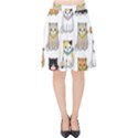 Cat Kitten Seamless Pattern Velvet High Waist Skirt View1