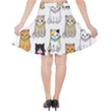 Cat Kitten Seamless Pattern Velvet High Waist Skirt View2