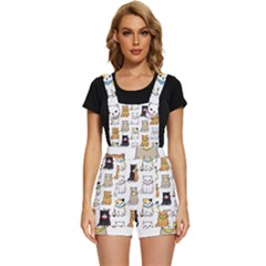 Cat Kitten Seamless Pattern Short Overalls by Salman4z