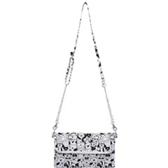 Seamless-pattern-with-black-white-doodle-dogs Mini Crossbody Handbag by Salman4z