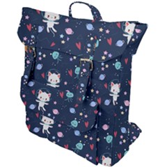 Cute-astronaut-cat-with-star-galaxy-elements-seamless-pattern Buckle Up Backpack by Salman4z