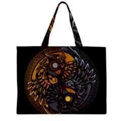 Yin-yang-owl-doodle-ornament-illustration Zipper Mini Tote Bag by Salman4z