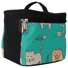 Seamless-pattern-cute-cat-cartoon-with-hand-drawn-style Make Up Travel Bag (big) by Salman4z