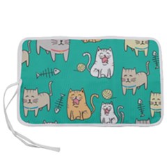 Seamless-pattern-cute-cat-cartoon-with-hand-drawn-style Pen Storage Case (l) by Salman4z