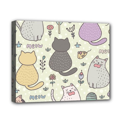 Funny Cartoon Cats Seamless Pattern Canvas 10  X 8  (stretched) by Salman4z