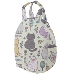 Funny Cartoon Cats Seamless Pattern Travel Backpacks by Salman4z