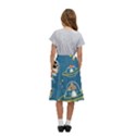 Seamless-pattern-funny-astronaut-outer-space-transportation Kids  Ruffle Flared Wrap Midi Skirt View4