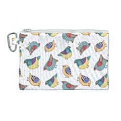 Seamless-pattern-with-hand-drawn-bird-black Canvas Cosmetic Bag (large) by Salman4z