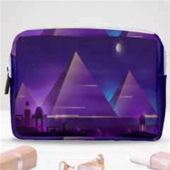 Egyptian-pyramids-night-landscape-cartoon Make Up Pouch (medium) by Salman4z