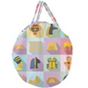 Egypt-icons-set-flat-style Giant Round Zipper Tote View1