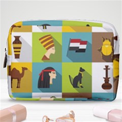 Egypt-travel-items-icons-set-flat-style Make Up Pouch (medium) by Salman4z