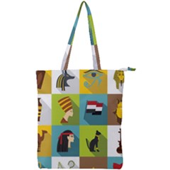 Egypt-travel-items-icons-set-flat-style Double Zip Up Tote Bag by Salman4z