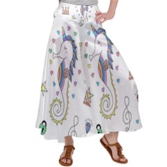 Seamless-pattern-cute-unicorn-cartoon-hand-drawn Women s Satin Palazzo Pants by Salman4z