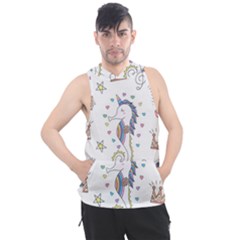 Seamless-pattern-cute-unicorn-cartoon-hand-drawn Men s Sleeveless Hoodie by Salman4z