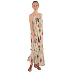 Vegetables Cami Maxi Ruffle Chiffon Dress by SychEva