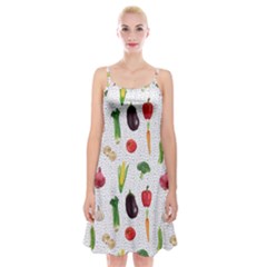 Vegetable Spaghetti Strap Velvet Dress by SychEva