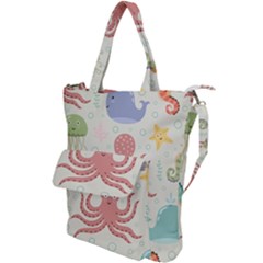 Underwater-seamless-pattern-light-background-funny Shoulder Tote Bag by Salman4z