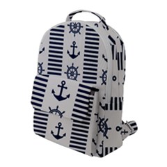 Nautical-seamless-pattern-vector-illustration Flap Pocket Backpack (large) by Salman4z