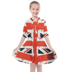 Union Jack England Uk United Kingdom London Kids  All Frills Chiffon Dress by Ravend