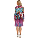 Confetti Tropical Ocean Themed Background Abstract Long Sleeve Shirt Collar A-Line Dress View4