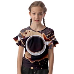 Coffee Cafe Espresso Drink Beverage Kids  Cut Out Flutter Sleeves by Ravend