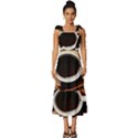 Coffee Cafe Espresso Drink Beverage Tie-Strap Tiered Midi Chiffon Dress View1