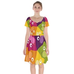 Colorful Cats Short Sleeve Bardot Dress by Sparkle