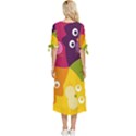 Colorful Cats Bow Sleeve Chiffon Midi Dress View4