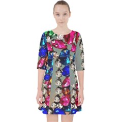 Colorful Diamonds Quarter Sleeve Pocket Dress by Sparkle