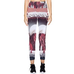 Christmas Wreath Winter Festive Season Nature Pocket Leggings  by Ravend