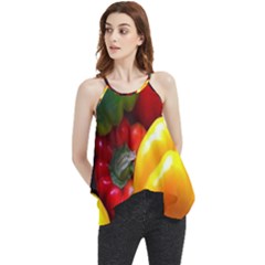 Colorful Capsicum Flowy Camisole Tank Top by Sparkle