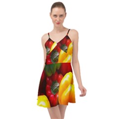 Colorful Capsicum Summer Time Chiffon Dress by Sparkle