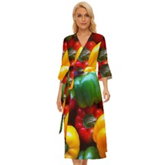 Colorful Capsicum Midsummer Wrap Dress by Sparkle