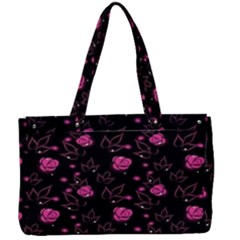 Pink Glowing Flowers Canvas Work Bag by Sparkle