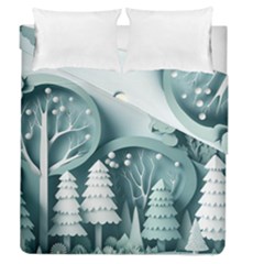 Background Christmas Winter Holiday Background Duvet Cover Double Side (queen Size) by Ravend