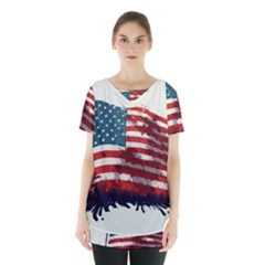 Patriotic Usa United States Flag Old Glory Skirt Hem Sports Top by Ravend