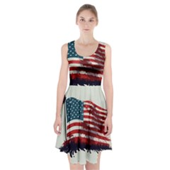 Patriotic Usa United States Flag Old Glory Racerback Midi Dress by Ravend